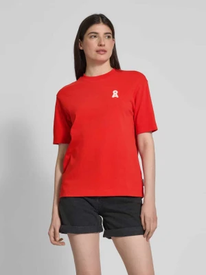 T-shirt z prążkowanym, okrągłym dekoltem model ‘TARJAA’ ARMEDANGELS