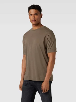 T-shirt z prążkowanym, okrągłym dekoltem model ‘THILO’ drykorn