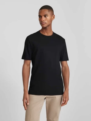 T-shirt z prążkowanym, okrągłym dekoltem model ‘TIBURT’ Boss