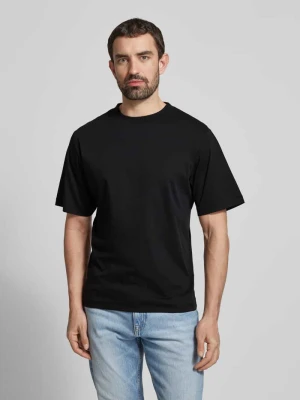 T-shirt z prążkowanym, okrągłym dekoltem model ‘TRUANE’ Tiger Of Sweden