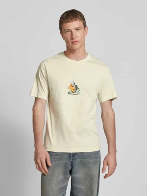 T-shirt z prążkowanym, okrągłym dekoltem model ‘VARENNA’ jack & jones