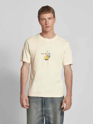 T-shirt z prążkowanym, okrągłym dekoltem model ‘VARENNA’ jack & jones