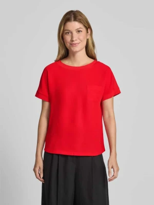 T-shirt z prążkowanym okrągłym dekoltem monari