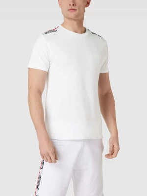 T-shirt z prążkowanym okrągłym dekoltem Moschino Swim + Underwear