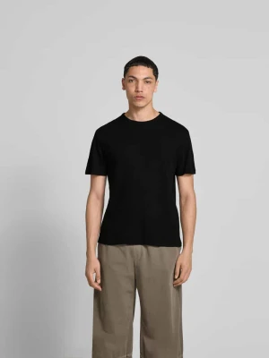 T-shirt z prążkowanym okrągłym dekoltem Officine Générale Czarny