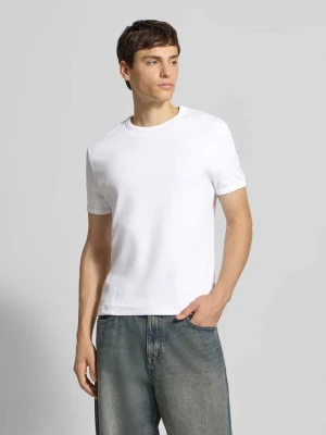 T-shirt z prążkowanym okrągłym dekoltem REVIEW