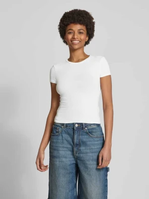 T-shirt z prążkowanym okrągłym dekoltem Review