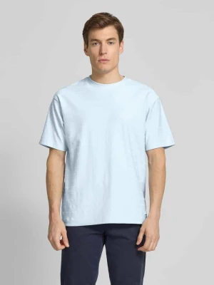 T-shirt z prążkowanym okrągłym dekoltem Scotch & Soda