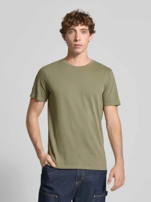 T-shirt z prążkowanym okrągłym dekoltem Superdry