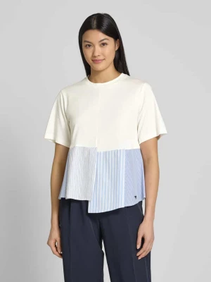 T-shirt z prążkowanym okrągłym dekoltem Weekend Max Mara