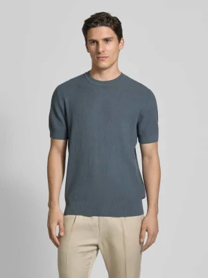 T-shirt z prążkowanymi wykończeniami model ‘CASPER’ JAKE*S STUDIO MEN
