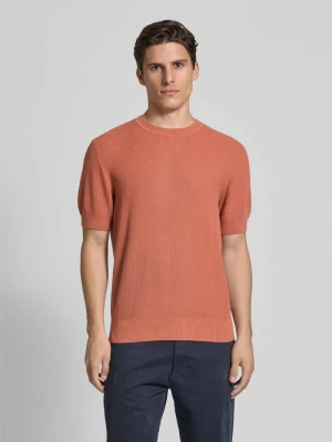 T-shirt z prążkowanymi wykończeniami model ‘CASPER’ JAKE*S STUDIO MEN