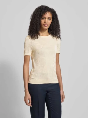 T-shirt z prążkowanymi wykończeniami model ‘EYELAH’ Lauren Ralph Lauren