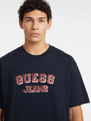 T-Shirt Z Printem Vintage Fason Oversize Guess