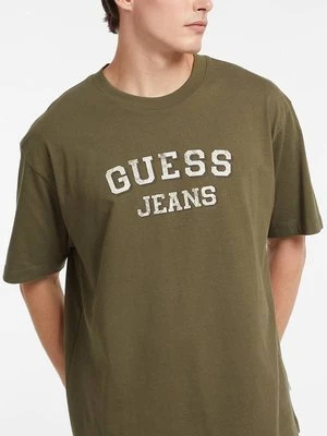 T-Shirt Z Printem Vintage Fason Oversize Guess