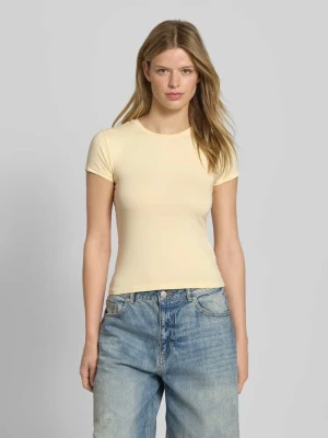 T-shirt z prostokątnym dekoltem i krótkim rękawem Gina Tricot