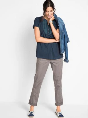 T-shirt z przędzy mieszankowej z krótkimi rękawami bonprix