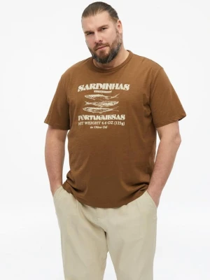 T-shirt z przędzy płomieniowej z grafiką s.Oliver brązowy