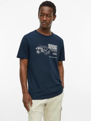 T-shirt z przędzy płomieniowej z grafiką s.Oliver niebieski