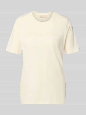 T-shirt z przeszyciem z logo Michael Kors Złamany biały