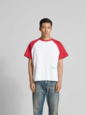 T-shirt z przeszyciem z logo Rhude Złamany biały