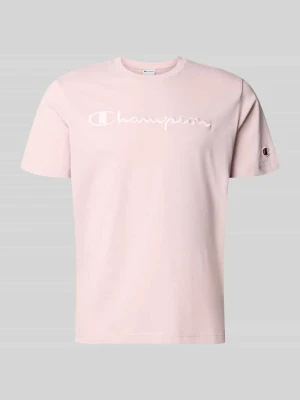 T-shirt z przeszyciem z logo z okrągłym dekoltem Champion