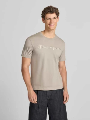 T-shirt z przeszyciem z logo z okrągłym dekoltem Champion