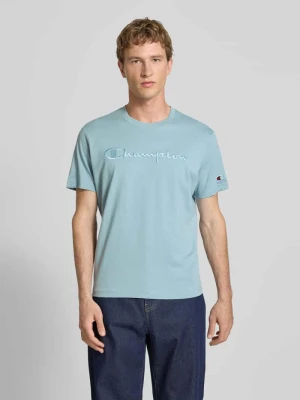 T-shirt z przeszyciem z logo z okrągłym dekoltem Champion