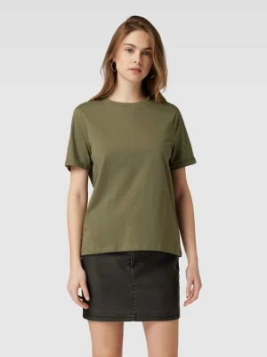 T-shirt z przeszytymi brzegami rękawów Pieces