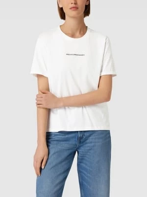 T-shirt z przeszytymi zakładkami na rękawach model ‘Terina’ moss copenhagen