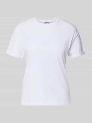 t-shirt z przymocowaną zakładką na rękawach model 'BRANDY' Noisy May Biały