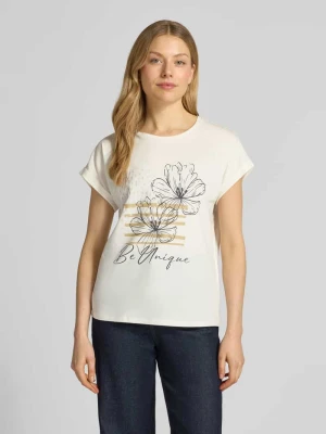 t-shirt z przyszytą zakładką na rękawach model 'RINA' Soyaconcept