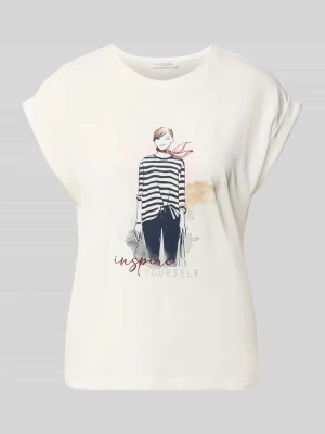 T-shirt z przyszytymi podwinięciami rękawów Christian Berg Złamany biały