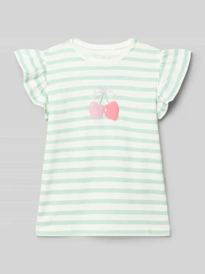 t-shirt z rękawami-motylkami i nadrukiem z motywem BLUE SEVEN