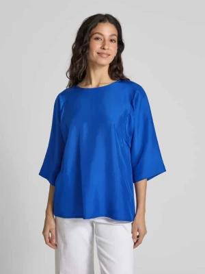 T-shirt z rękawem o dł. 3/4 model ‘PRIMO’ Weekend Max Mara Królewski niebieski
