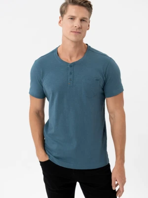 T-shirt z rozpinanym dekoltem TM-HUBRIS Volcano