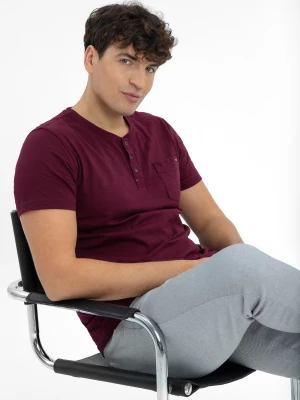 T-shirt z rozpinanym dekoltem TM-HUBRIS Volcano