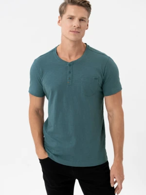 T-shirt z rozpinanym dekoltem TM-HUBRIS Volcano