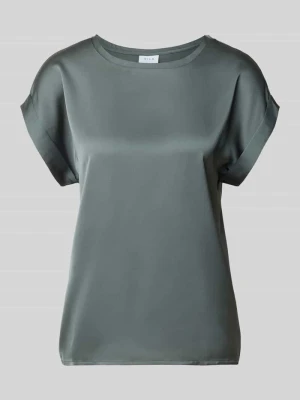 t-shirt z satyny z okrągłym dekoltem model 'ELLETTE' Vila