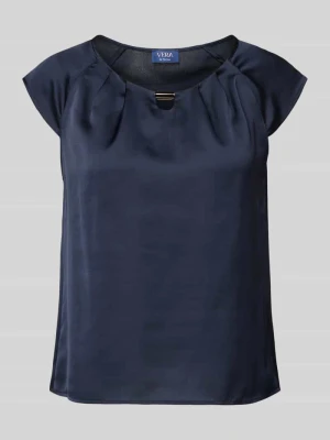 t-shirt z satyny z okrągłym dekoltem Vera Mont