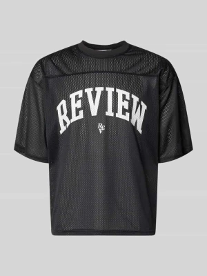 t-shirt z siateczki z nadrukiem z logo REVIEW