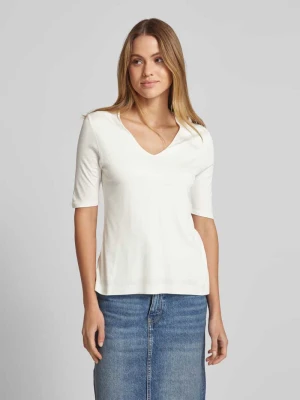 T-shirt z wiskozy z dekoltem w serek s.Oliver BLACK LABEL