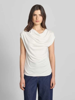 T-shirt z wiskozy z marszczeniami comma