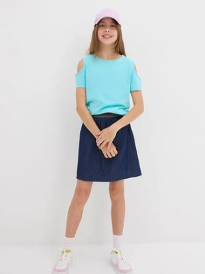 T-shirt z wycięciami na ramionach z czystej bawełny organicznej bonprix