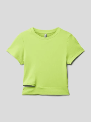 T-shirt z wycięciem model ‘Girls Boxy T-Shirt’ Blue Effect