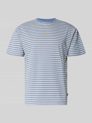 T-shirt z Wyhaftowane logo i Okrągły dekolt BLKVIS Niebieski