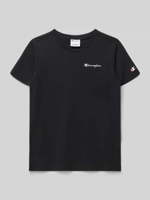T-shirt z Wyhaftowane logo i Okrągły dekolt Champion