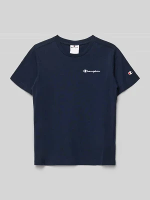 T-shirt z Wyhaftowane logo i Okrągły dekolt Champion