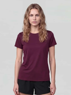 T-shirt z Wyhaftowane logo i Okrągły dekolt Puma Bordowy