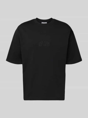 T-shirt z Wyhaftowane logo i Okrągły dekolt REVIEW